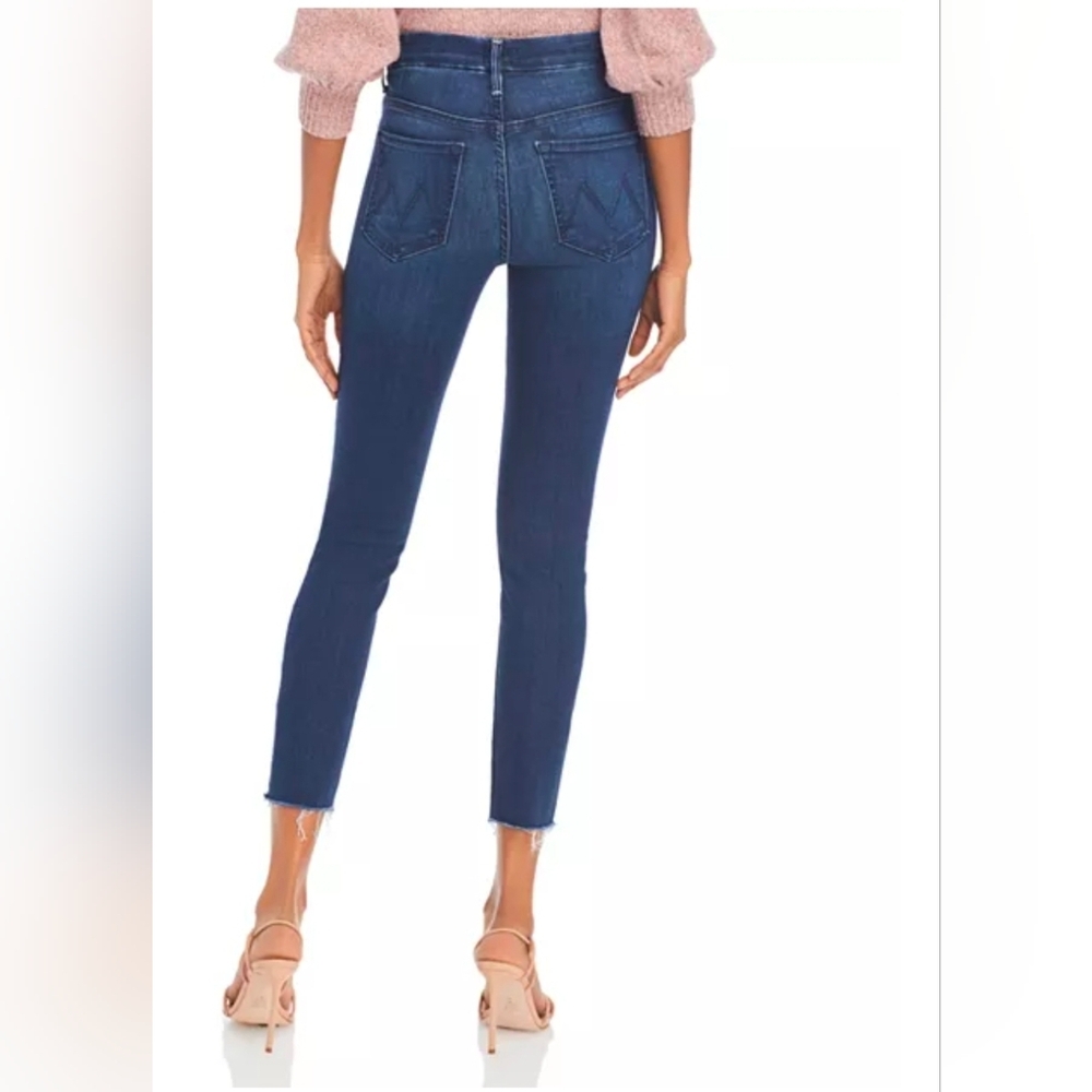 Mother Waisted Looker Ankle Fray Tongue in Chic Meduim Wash Blue Sz 24 - Picture 2 of 16